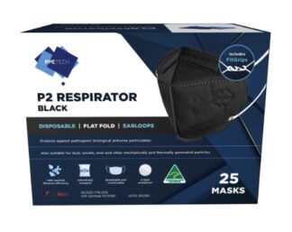 BLACK P2 Australian Made Respirator Face Masks (equiv. N95 / KN95)